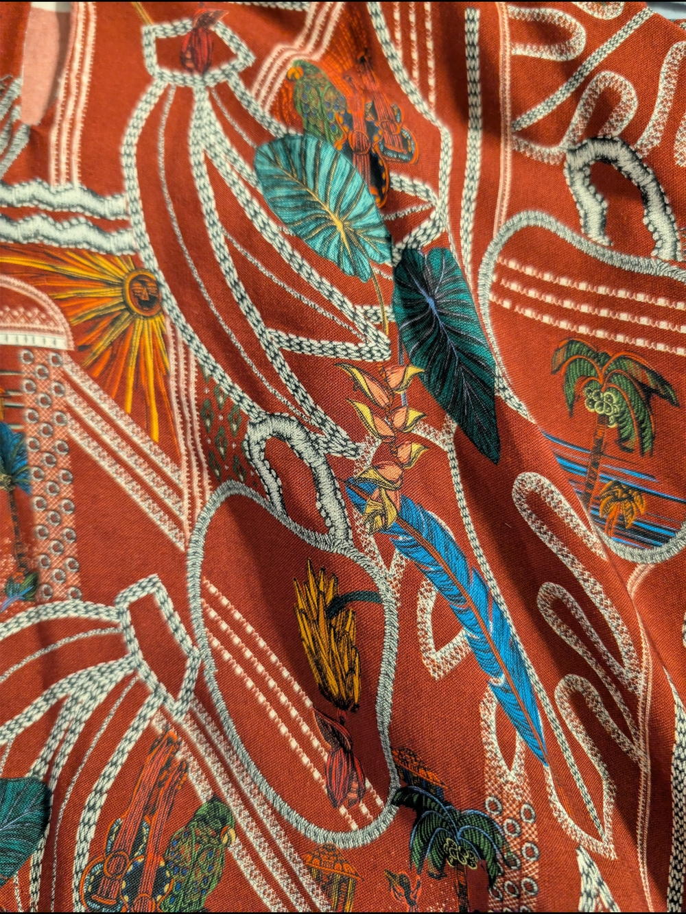 Farm Rio for Anthropologie Toucan Tropical Cropped Cami Tank Viscose Small - Picture 6 of 11